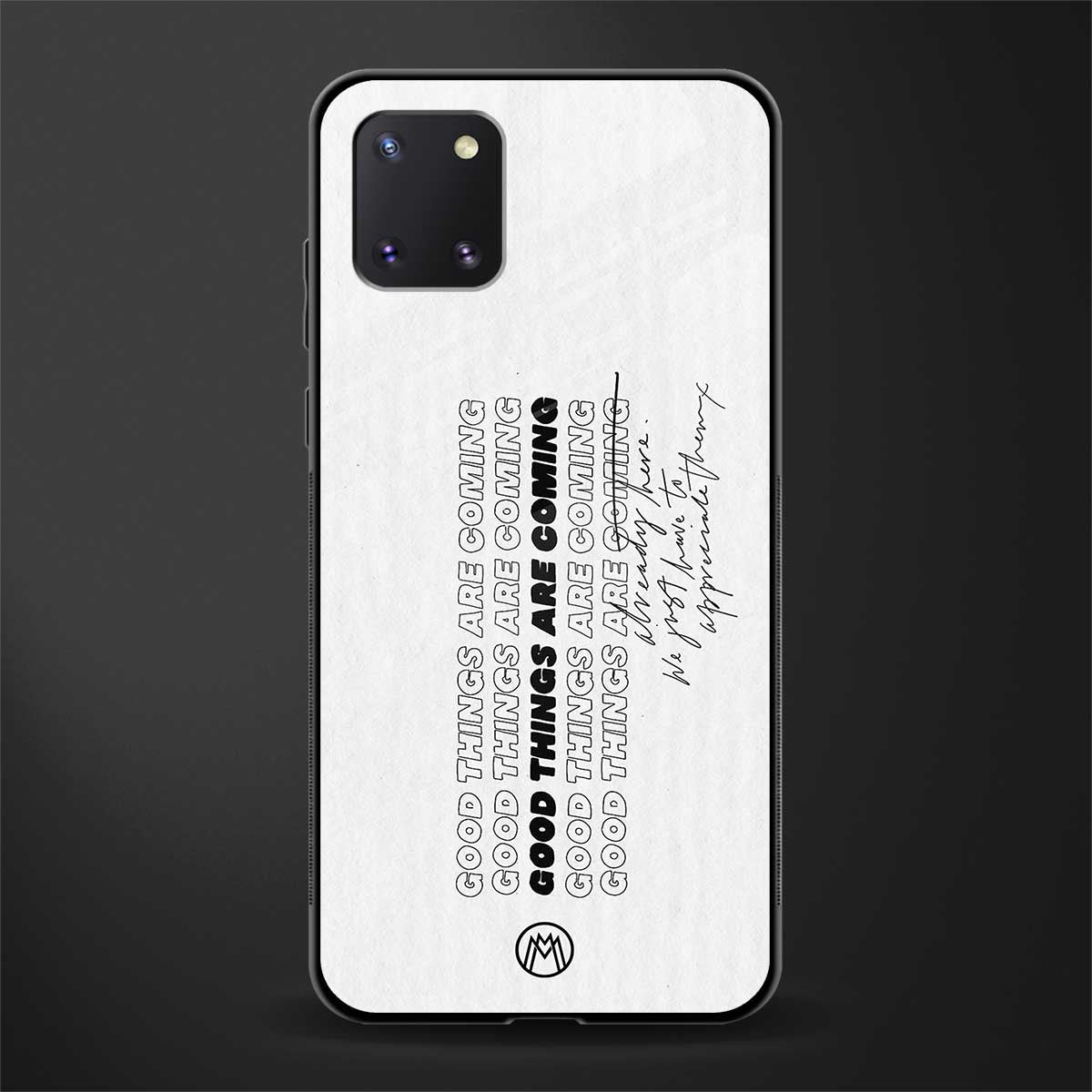 good things are here glass case for samsung a81 image