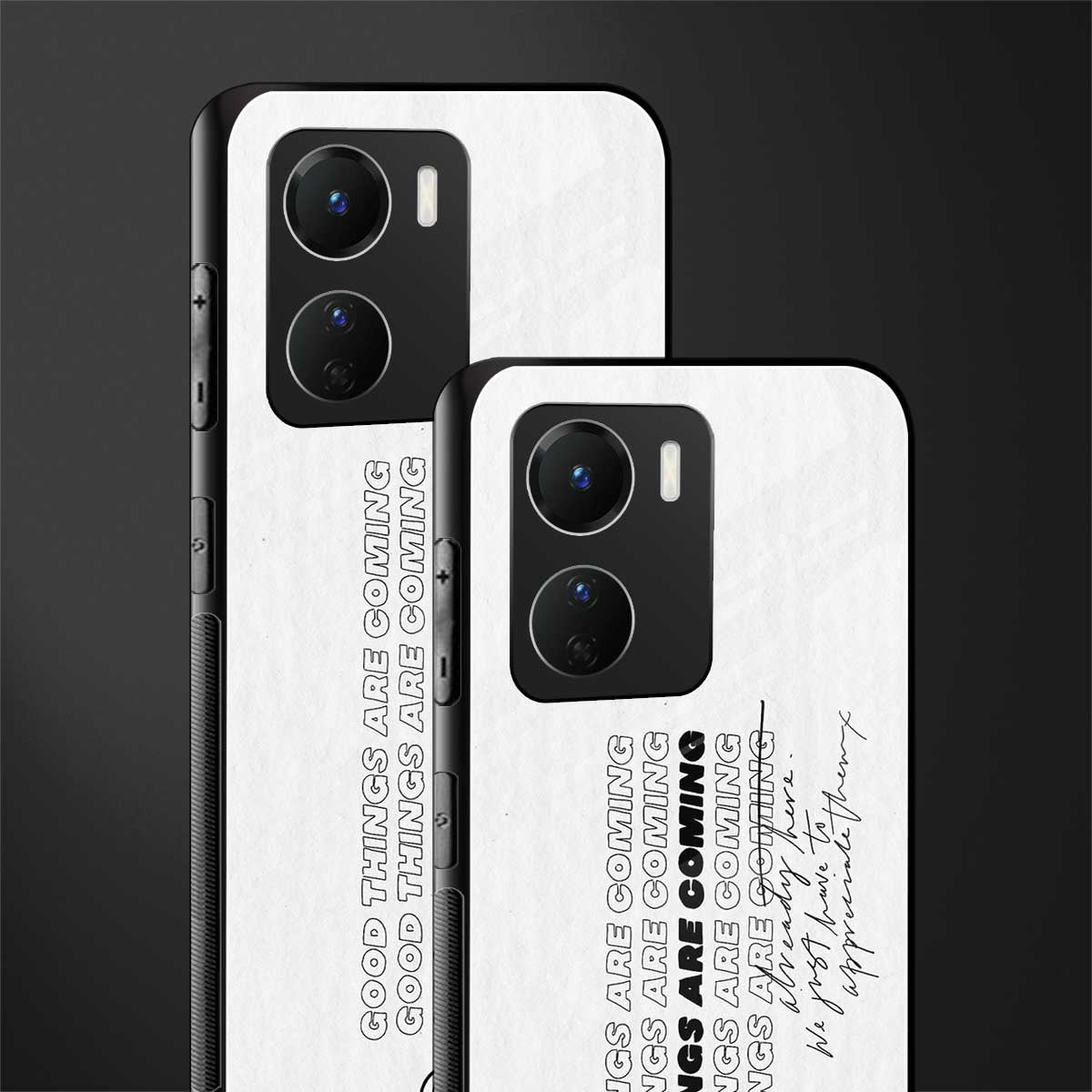 good things are here back phone cover | glass case for vivo y16