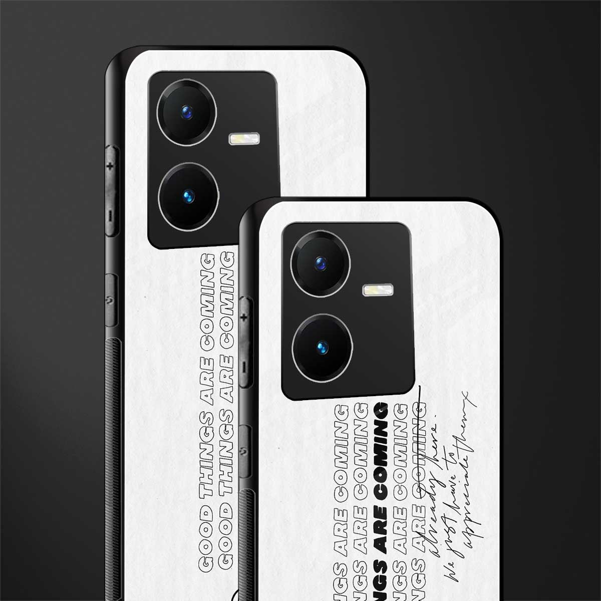 good things are here back phone cover | glass case for vivo y22
