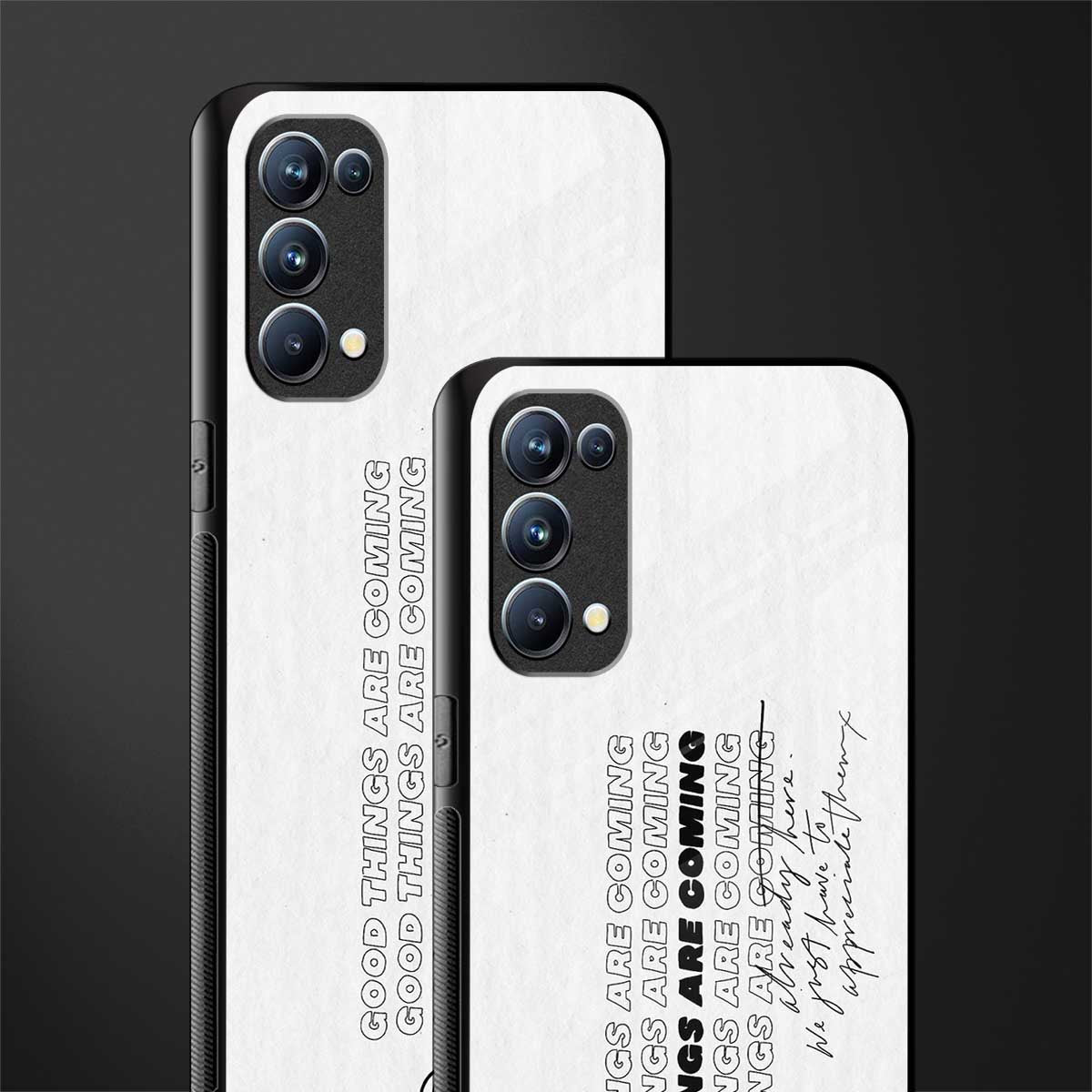 good things are here back phone cover | glass case for oppo reno 5