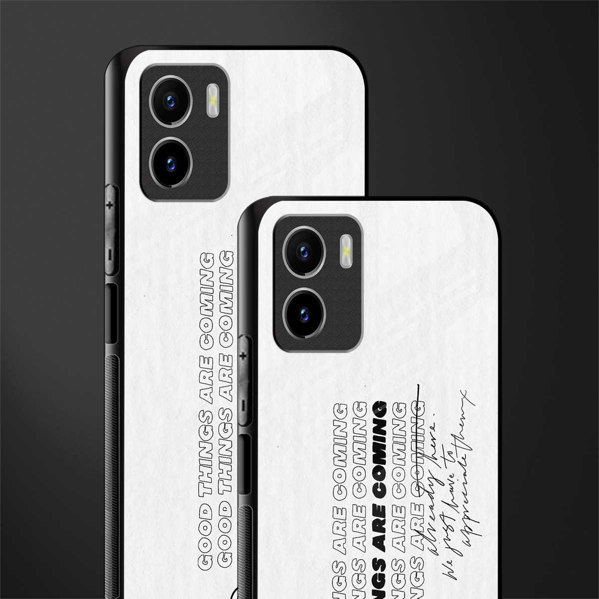 good things are here back phone cover | glass case for vivo y72