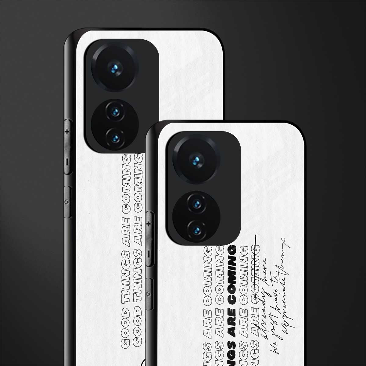 good things are here back phone cover | glass case for vivo t1 44w 4g