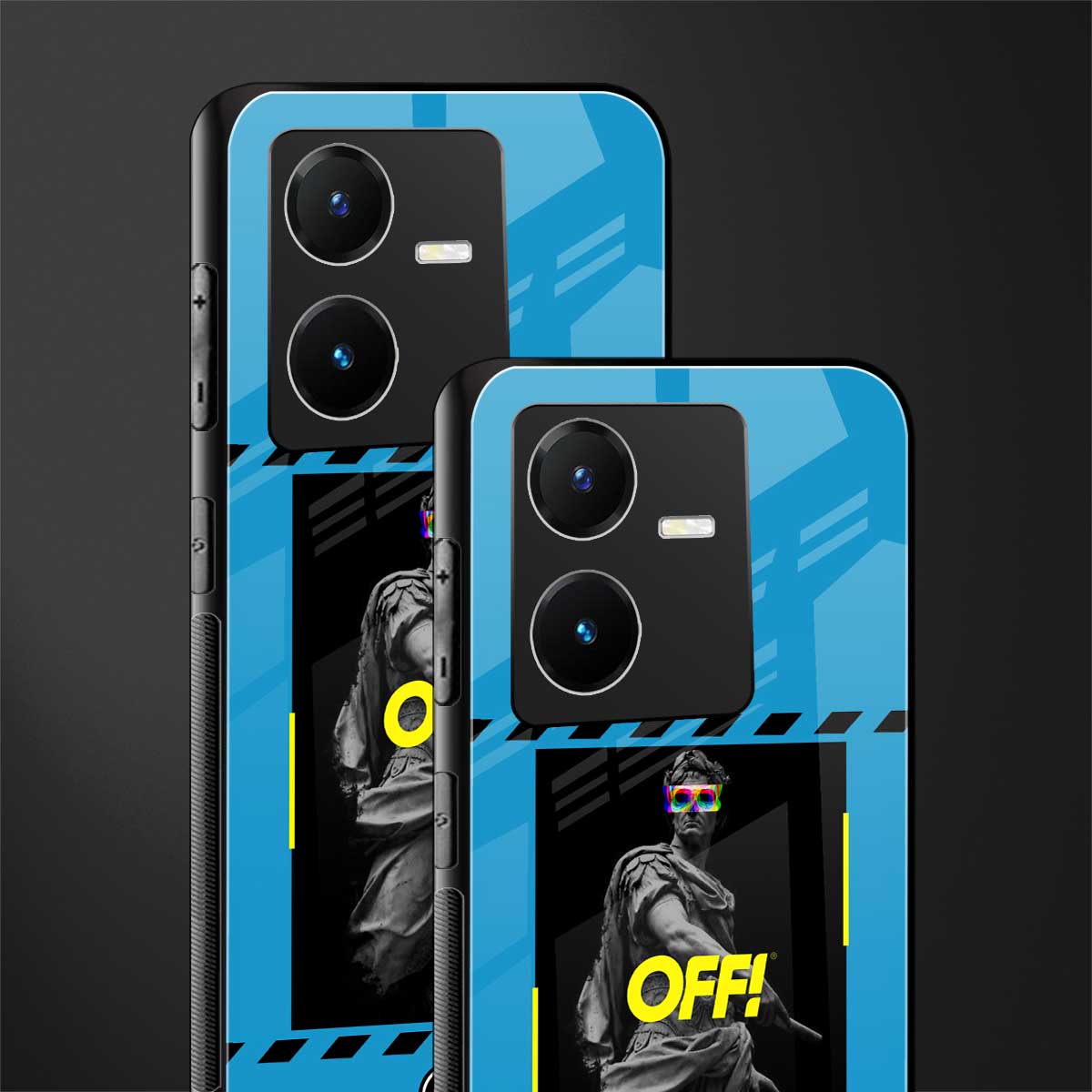 groovy caesar back phone cover | glass case for vivo y22