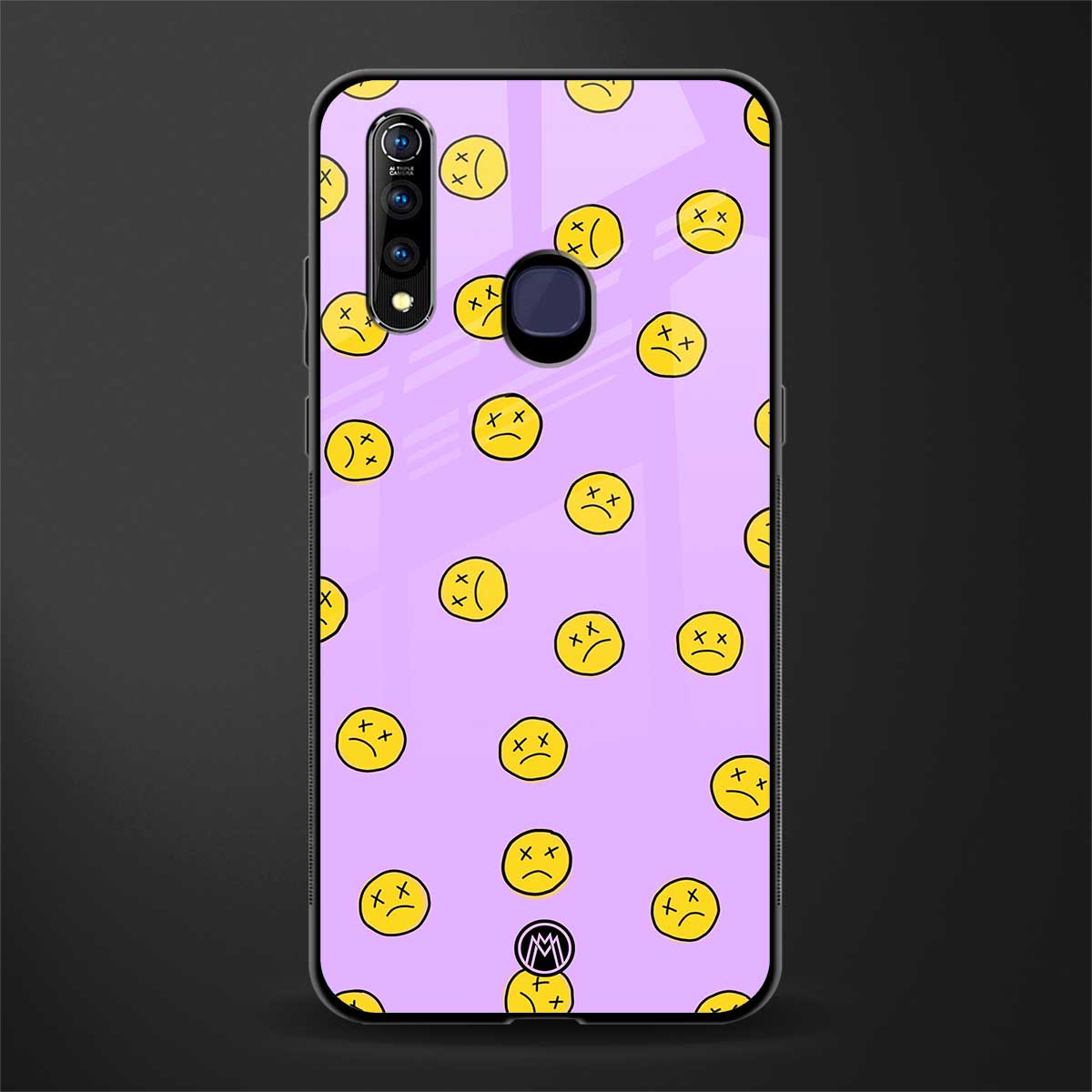 groovy emoticons glass case for vivo z1 pro image