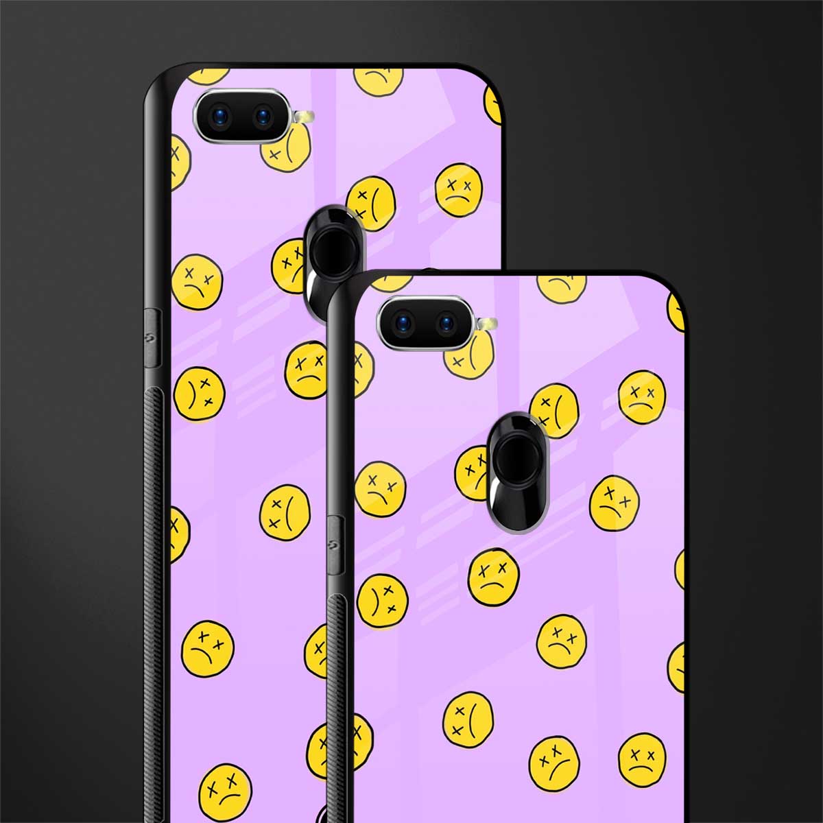 groovy emoticons glass case for oppo a7 image-2