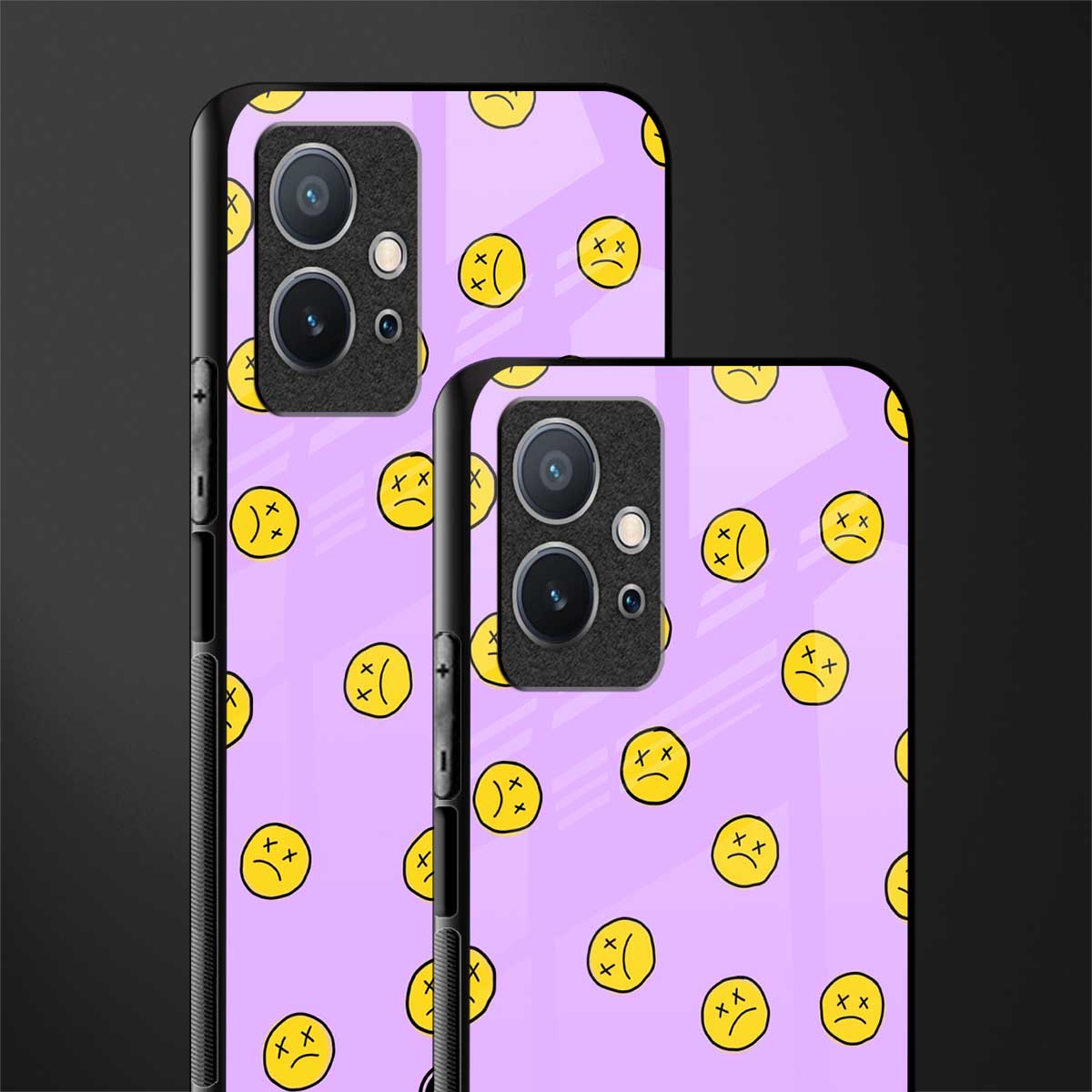 groovy emoticons glass case for vivo t1 5g image-2