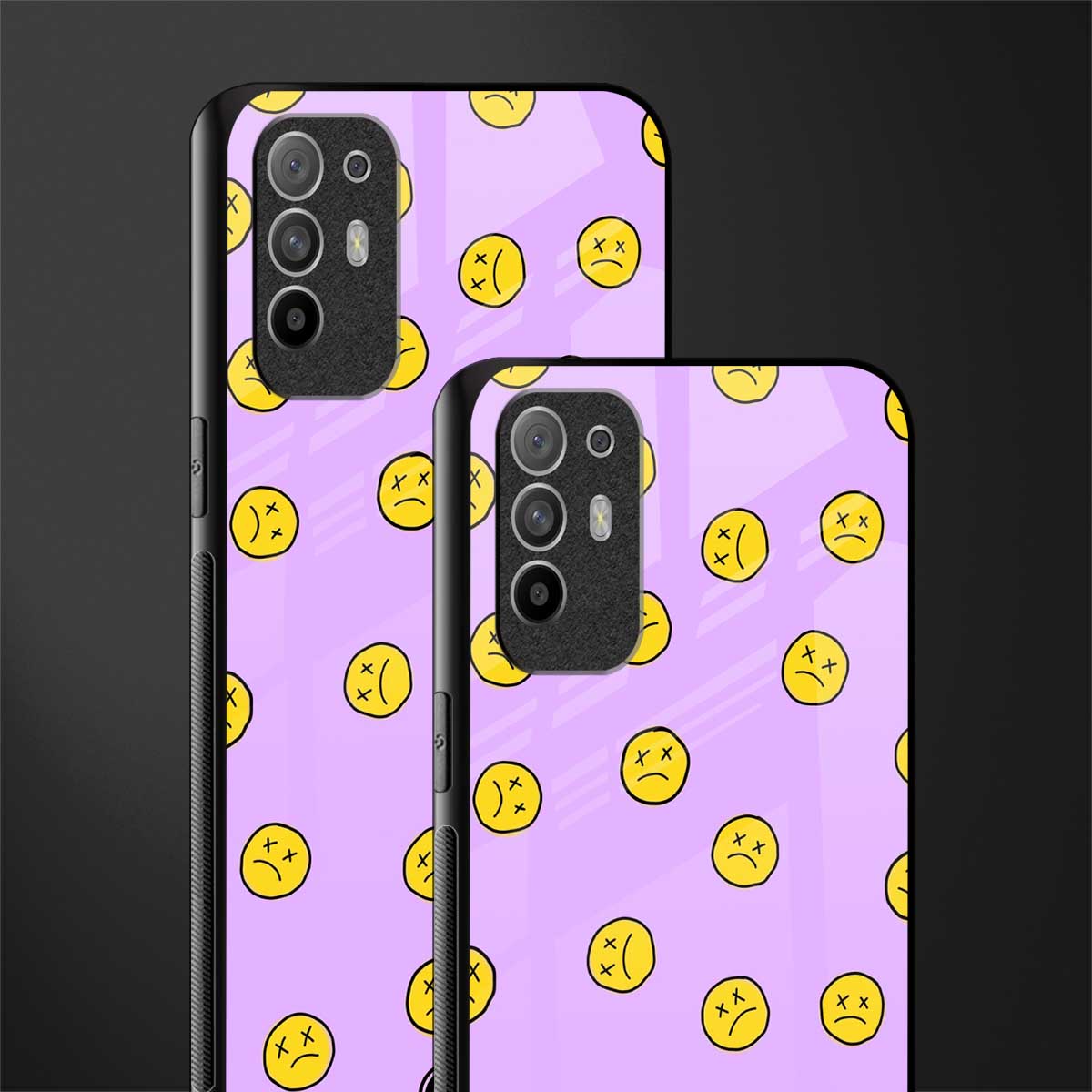 groovy emoticons glass case for oppo f19 pro plus image-2