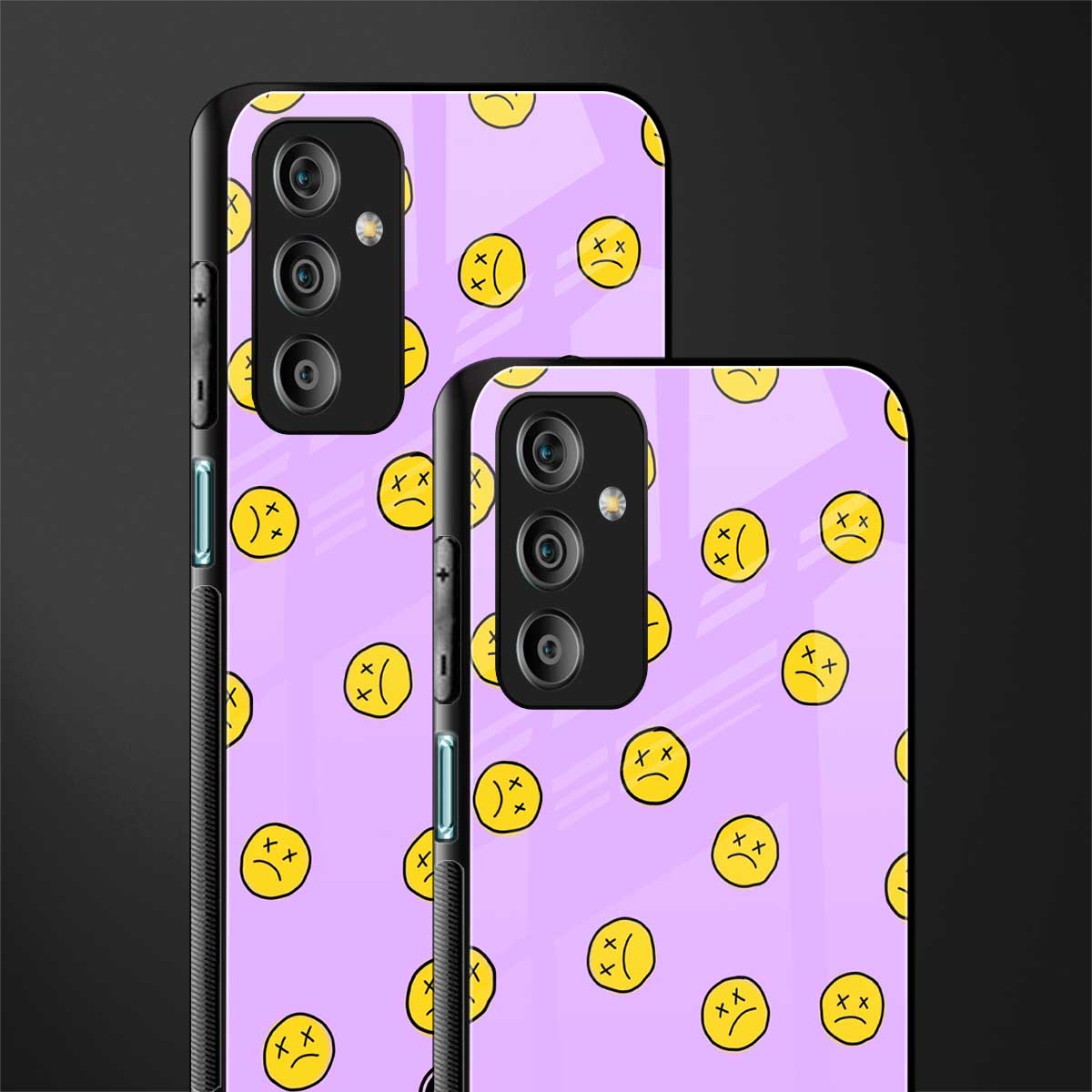 groovy emoticons back phone cover | glass case for samsung galaxy f23 5g