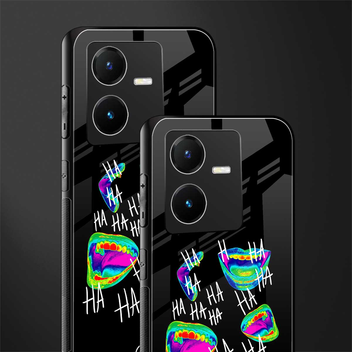 hahahahahaha back phone cover | glass case for vivo y22