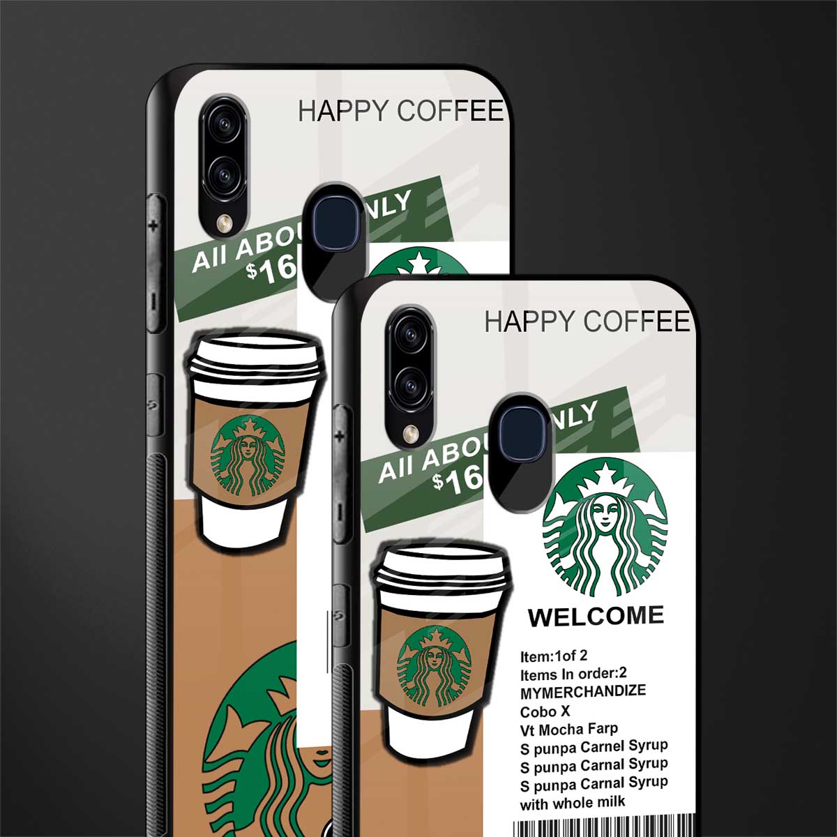 happy coffee glass case for samsung galaxy a20 image-2