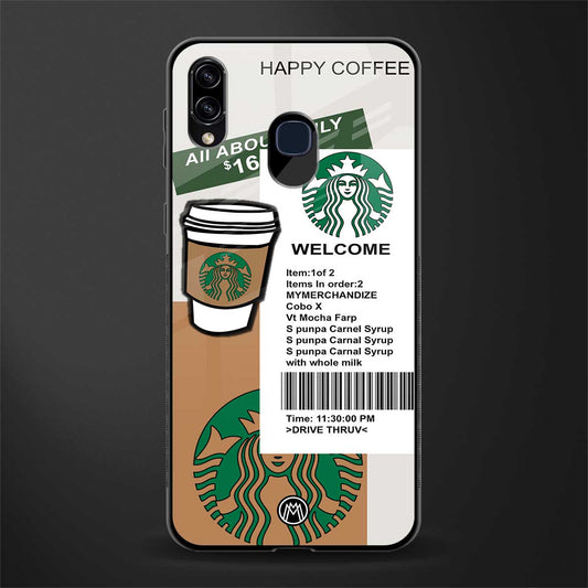 happy coffee glass case for samsung galaxy a20 image