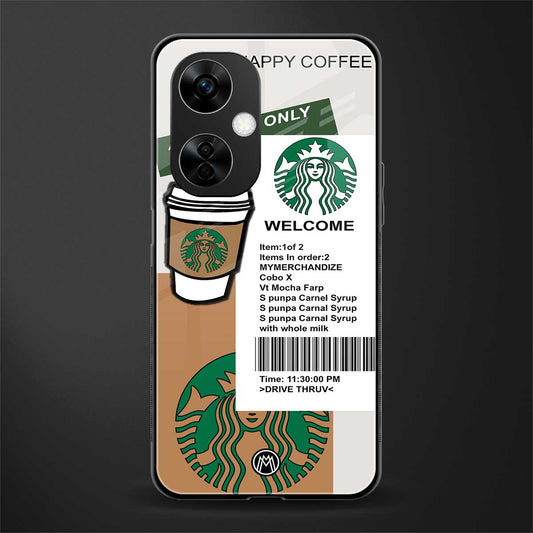 happy coffee back phone cover | glass case for oneplus nord ce 3 lite