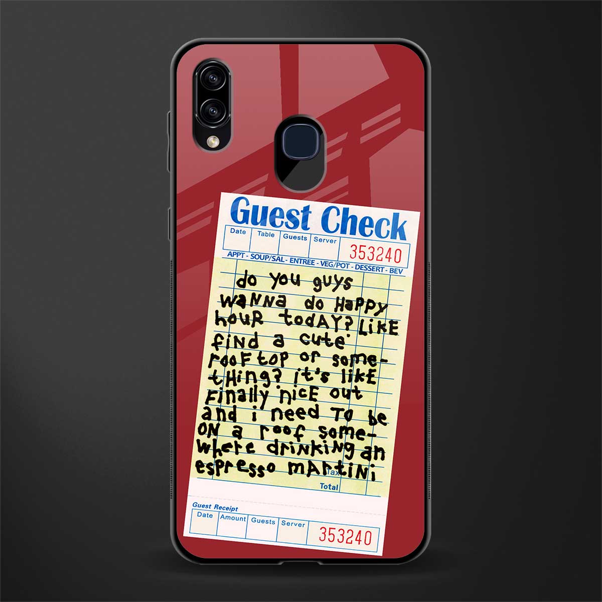 happy hour glass case for samsung galaxy a30 image