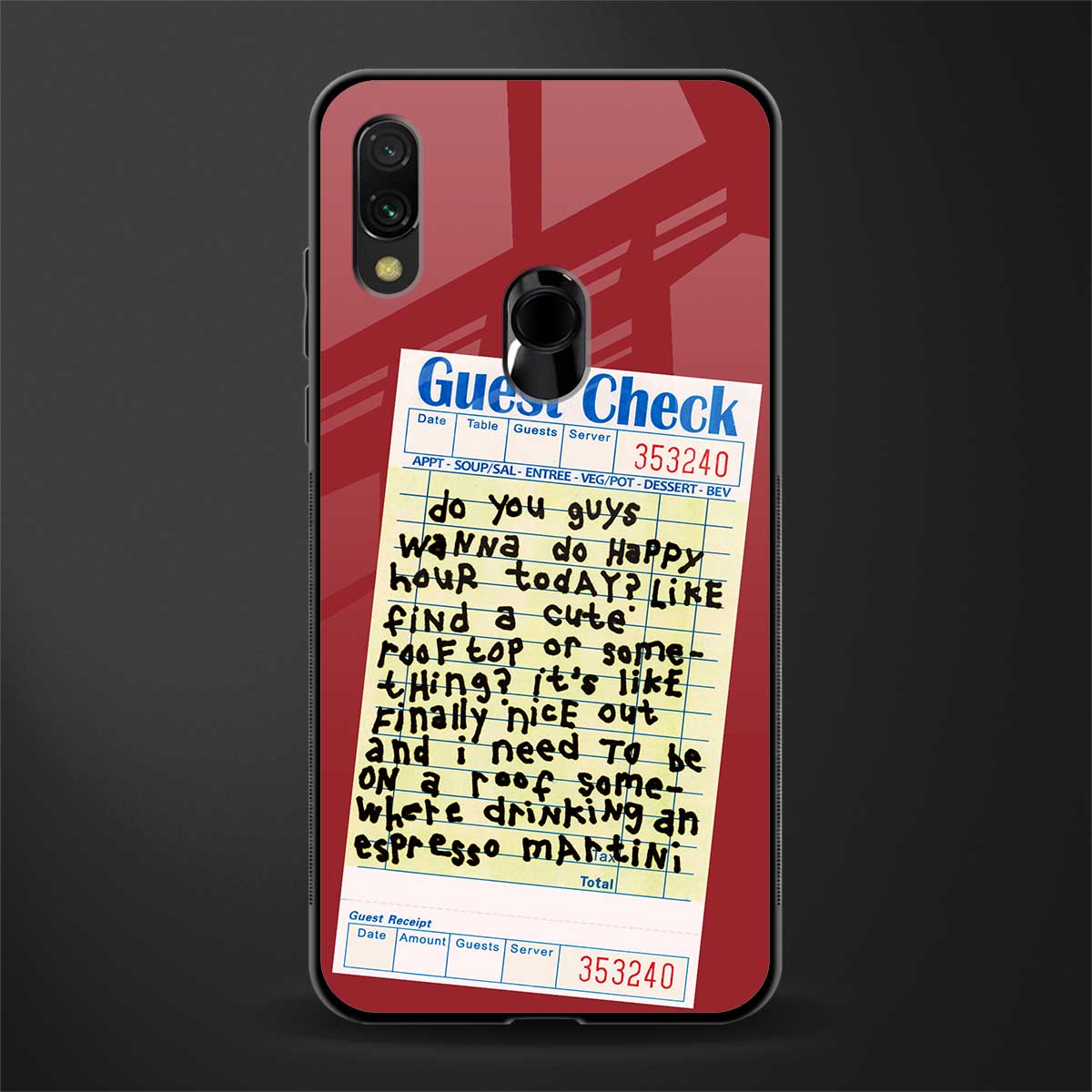 happy hour glass case for redmi y3 image