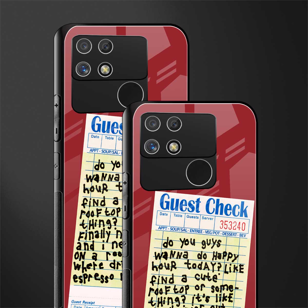 happy hour back phone cover | glass case for realme narzo 50a