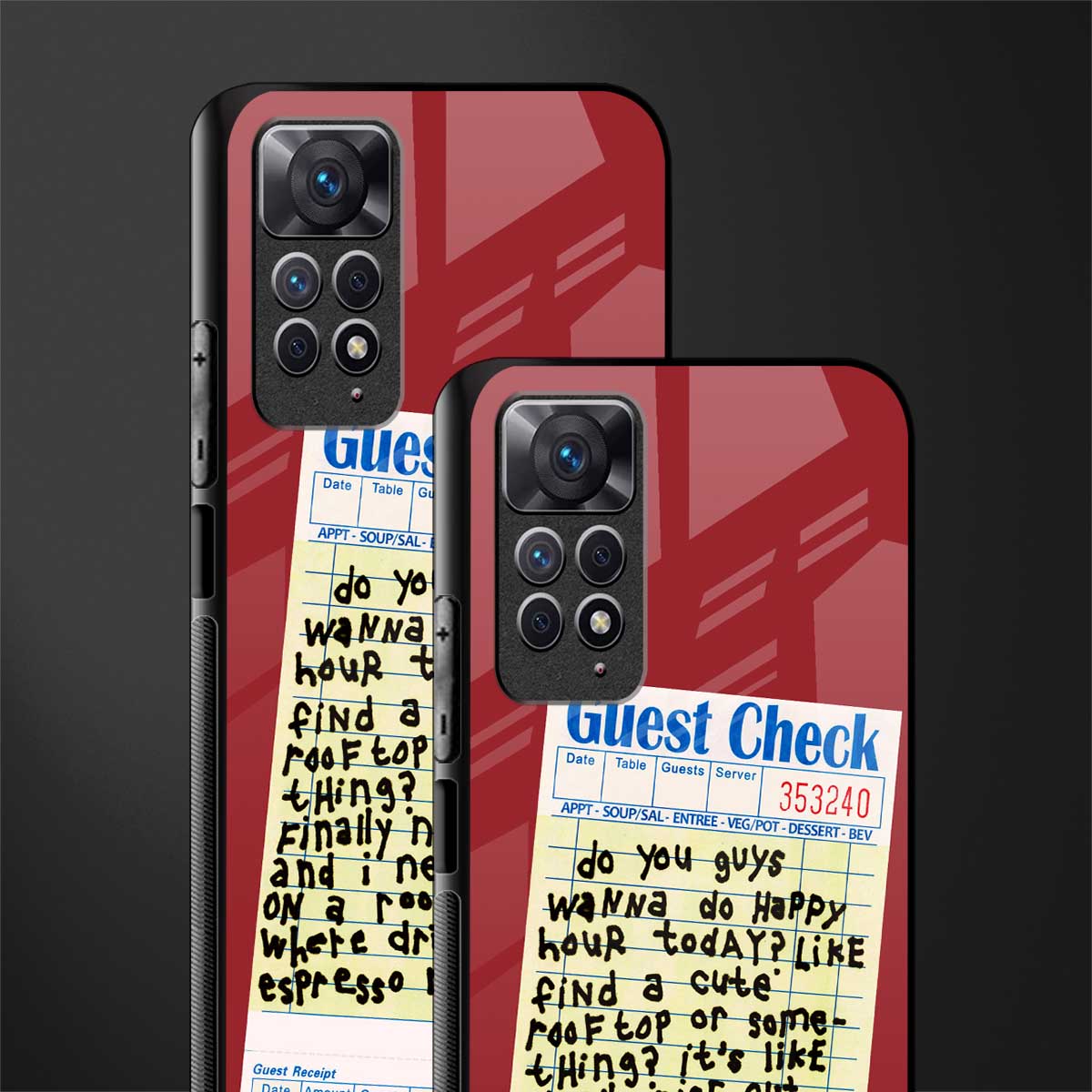 happy hour back phone cover | glass case for redmi note 11 pro plus 4g/5g