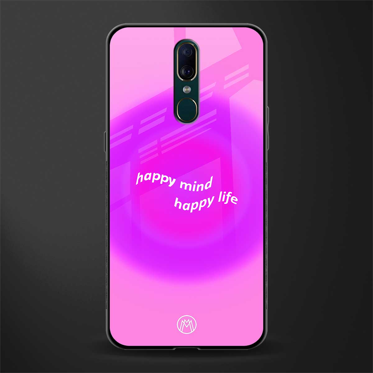 happy mind glass case for oppo a9 image