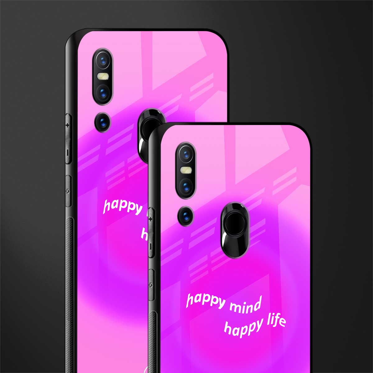 happy mind glass case for vivo v15 image-2