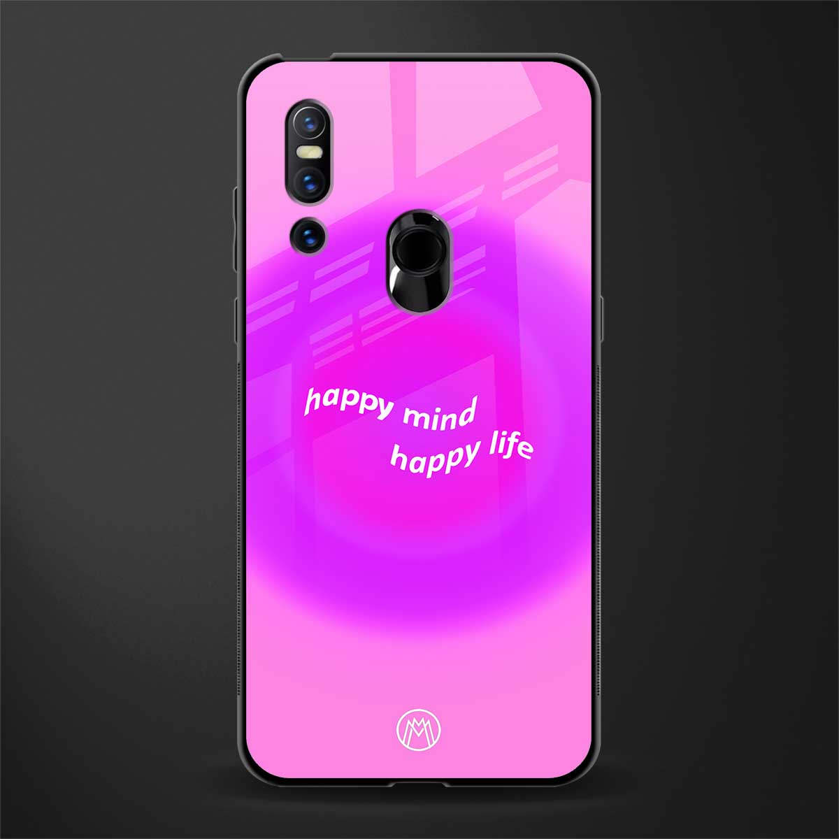 happy mind glass case for vivo v15 image