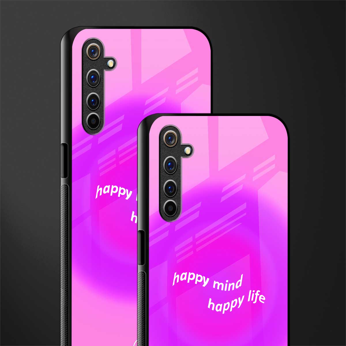 happy mind glass case for realme 6i image-2