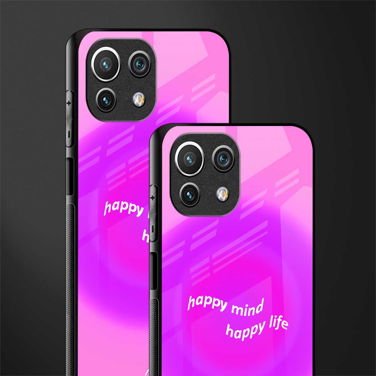 happy mind glass case for mi 11 lite image-2