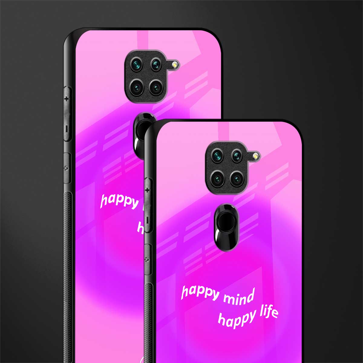 happy mind glass case for redmi note 9 image-2