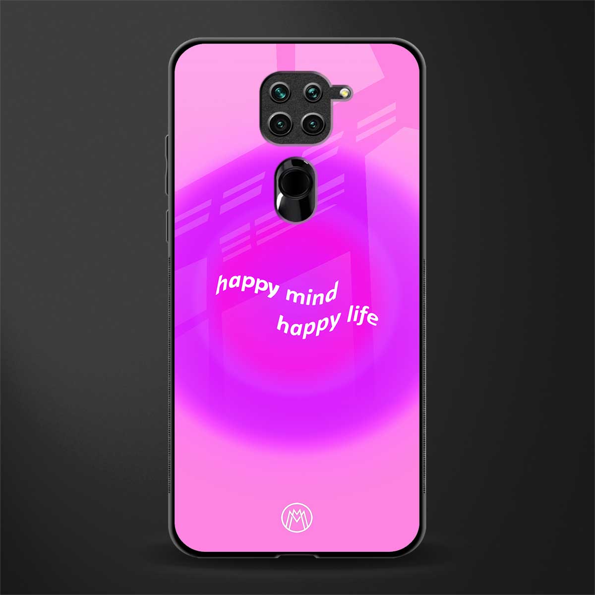 happy mind glass case for redmi note 9 image
