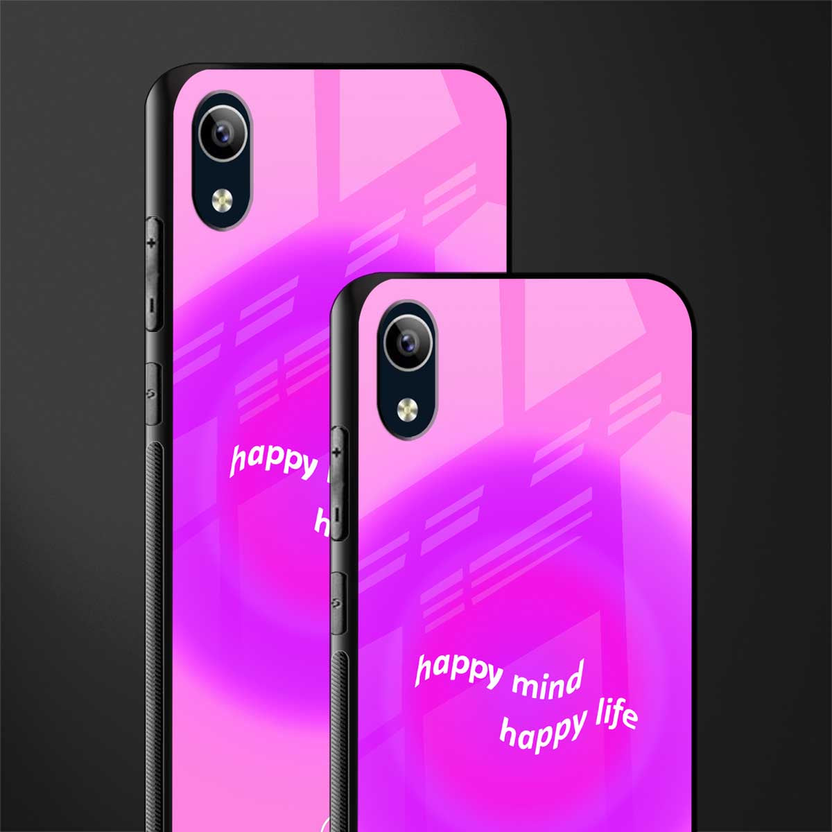 happy mind glass case for vivo y1s without fingerprint image-2