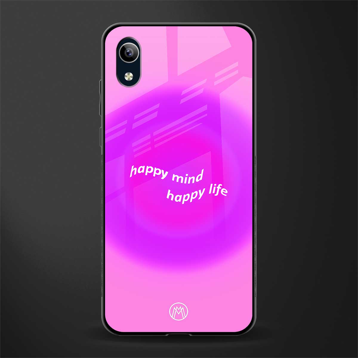 happy mind glass case for vivo y1s without fingerprint image