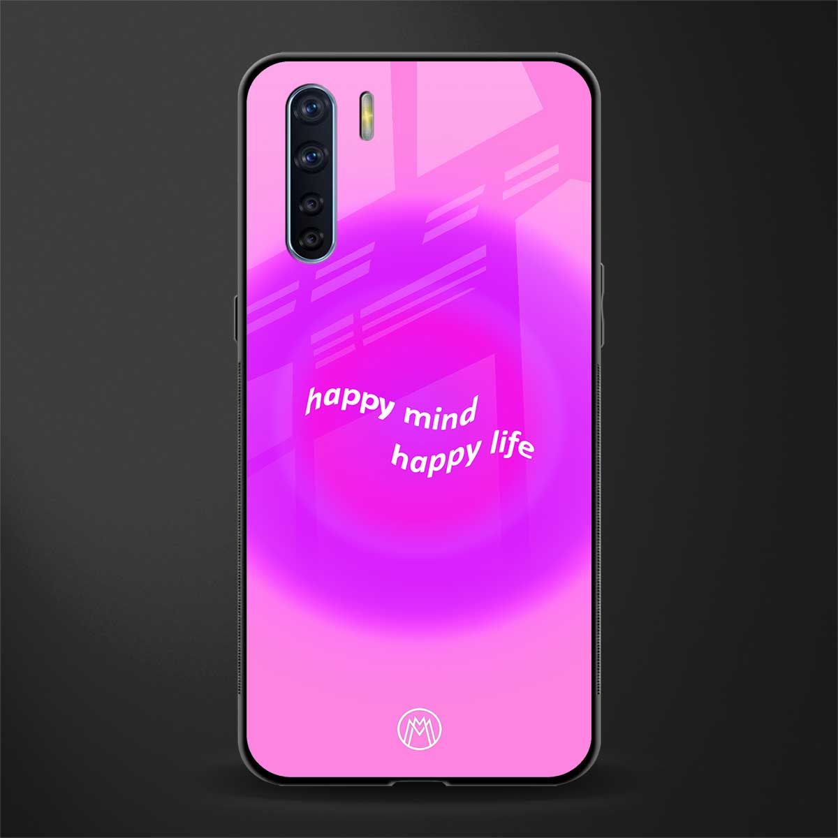 happy mind glass case for oppo f15 image