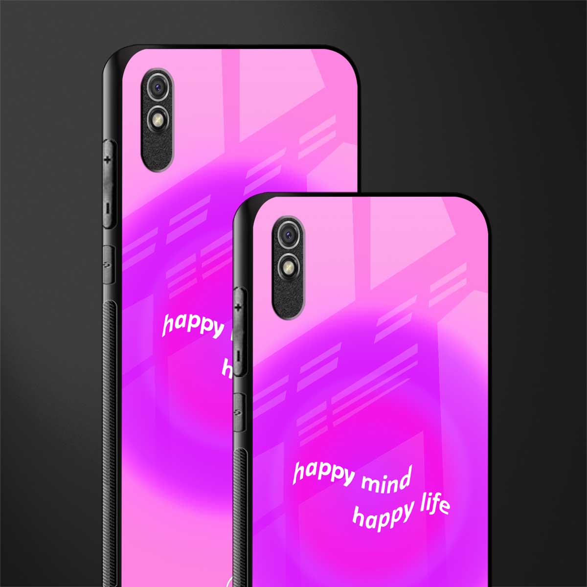 happy mind glass case for redmi 9a image-2
