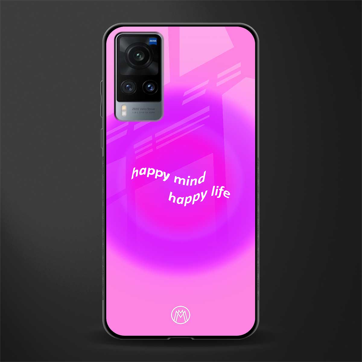 happy mind glass case for vivo x60 image