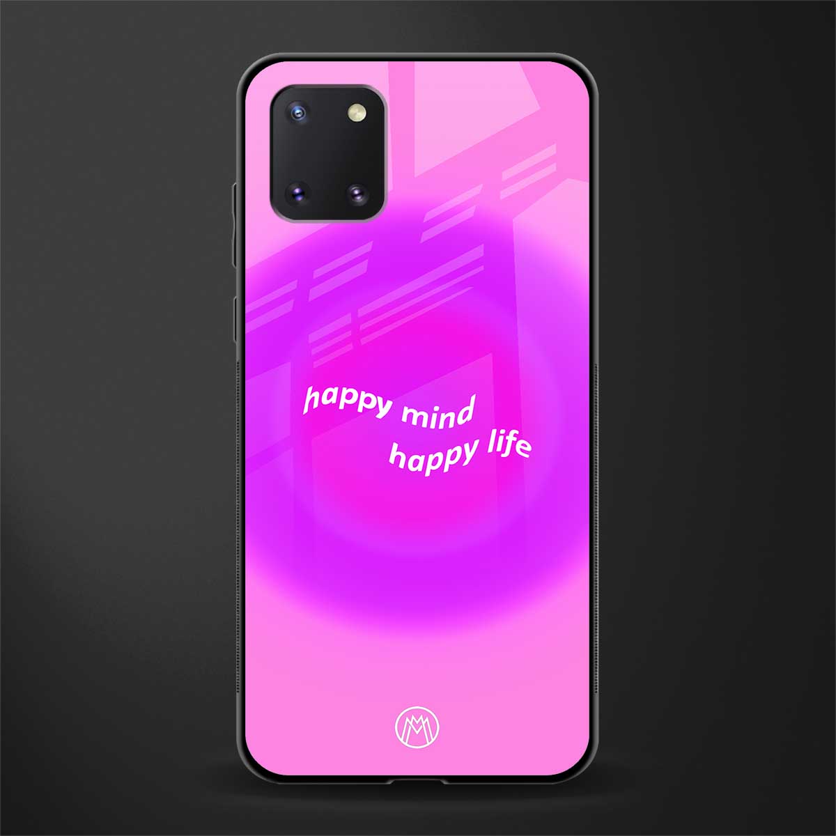 happy mind glass case for samsung a81 image