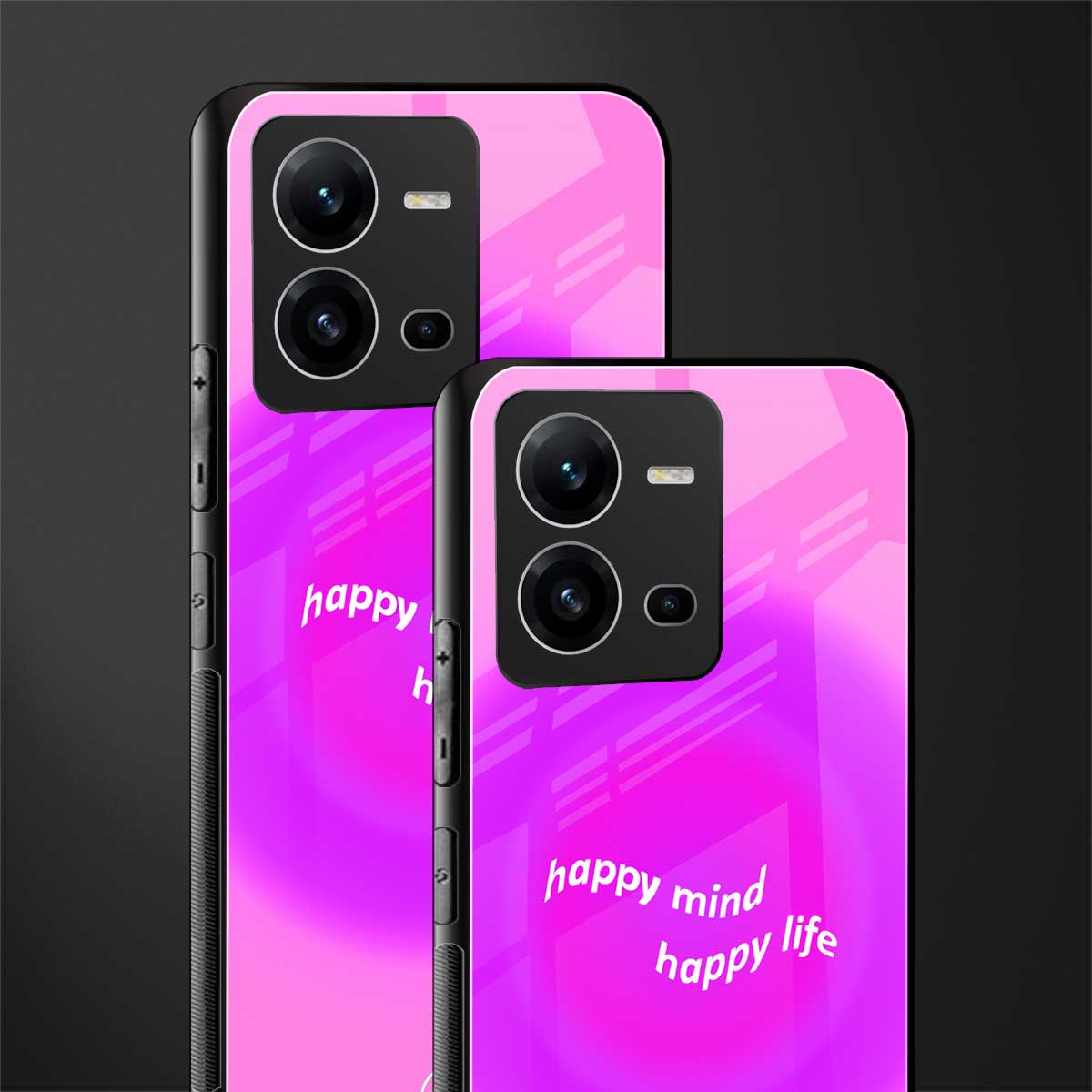 happy mind back phone cover | glass case for vivo v25-5g