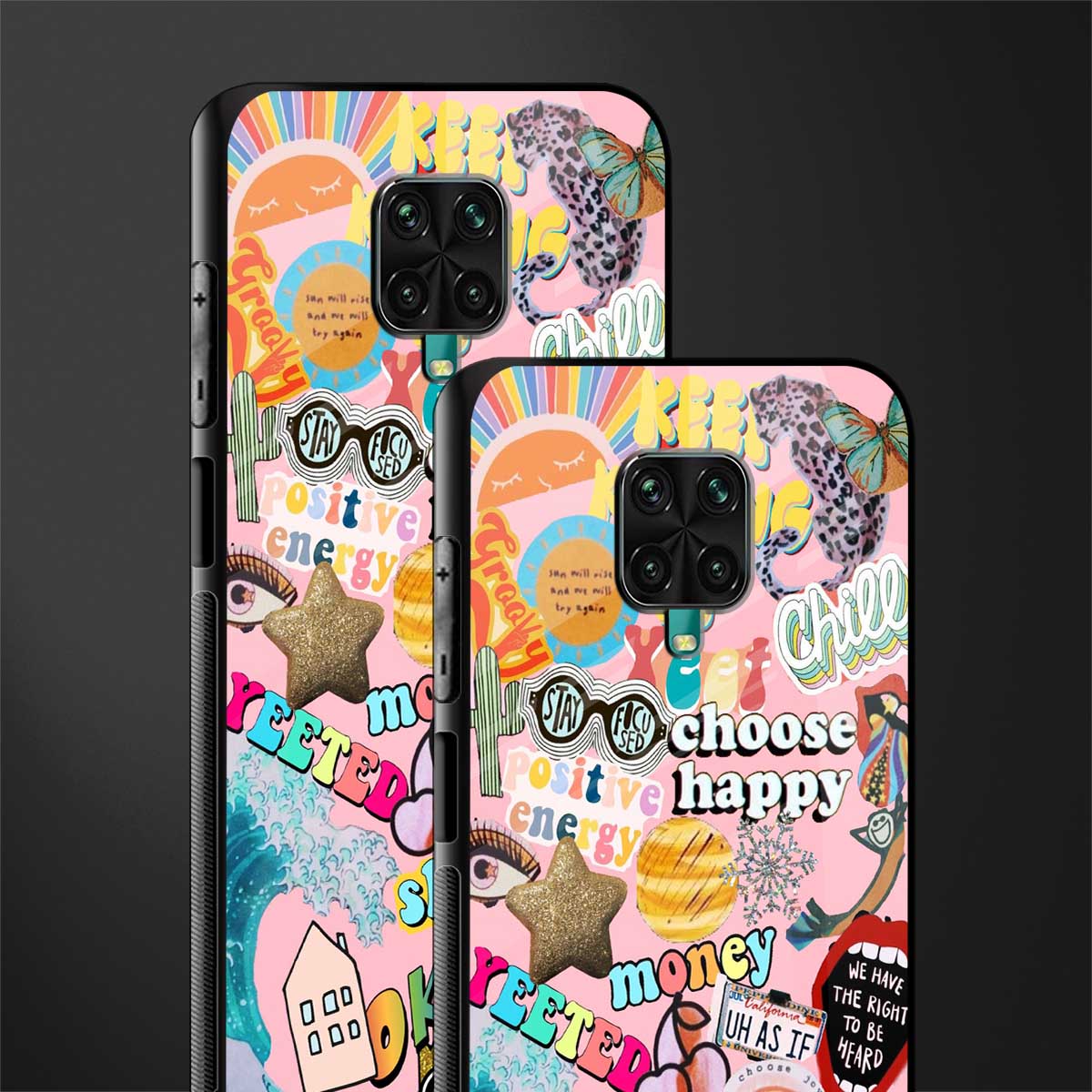 happy summer collage glass case for poco m2 pro image-2