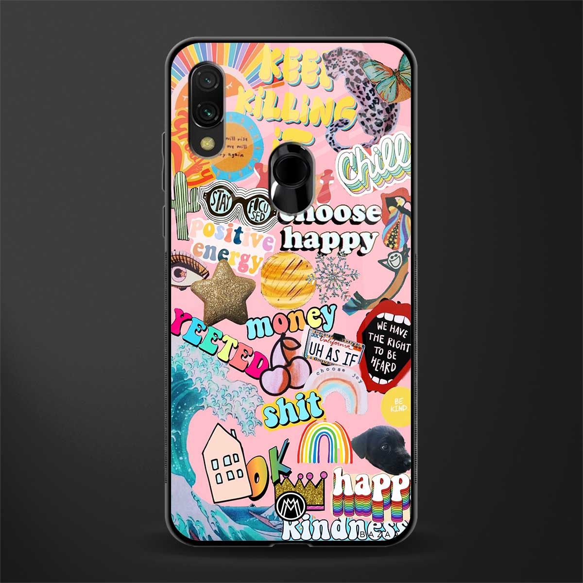 happy summer collage glass case for redmi y3 image