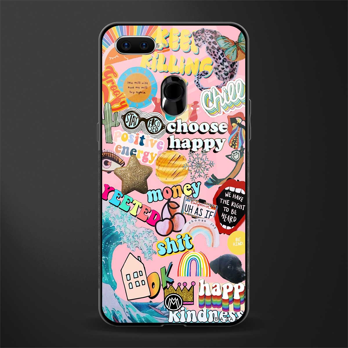 happy summer collage glass case for oppo a5s image
