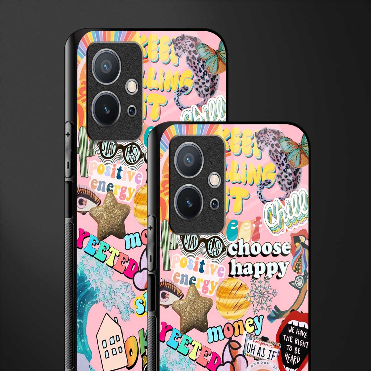 happy summer collage glass case for vivo y75 5g image-2