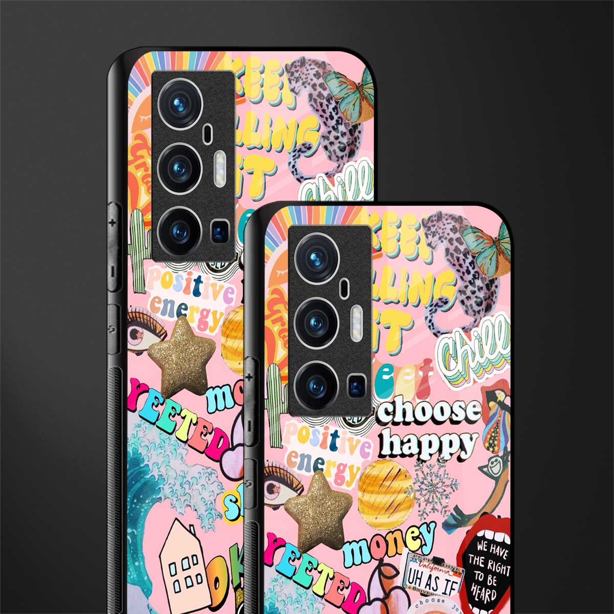 happy summer collage glass case for vivo x70 pro plus image-2