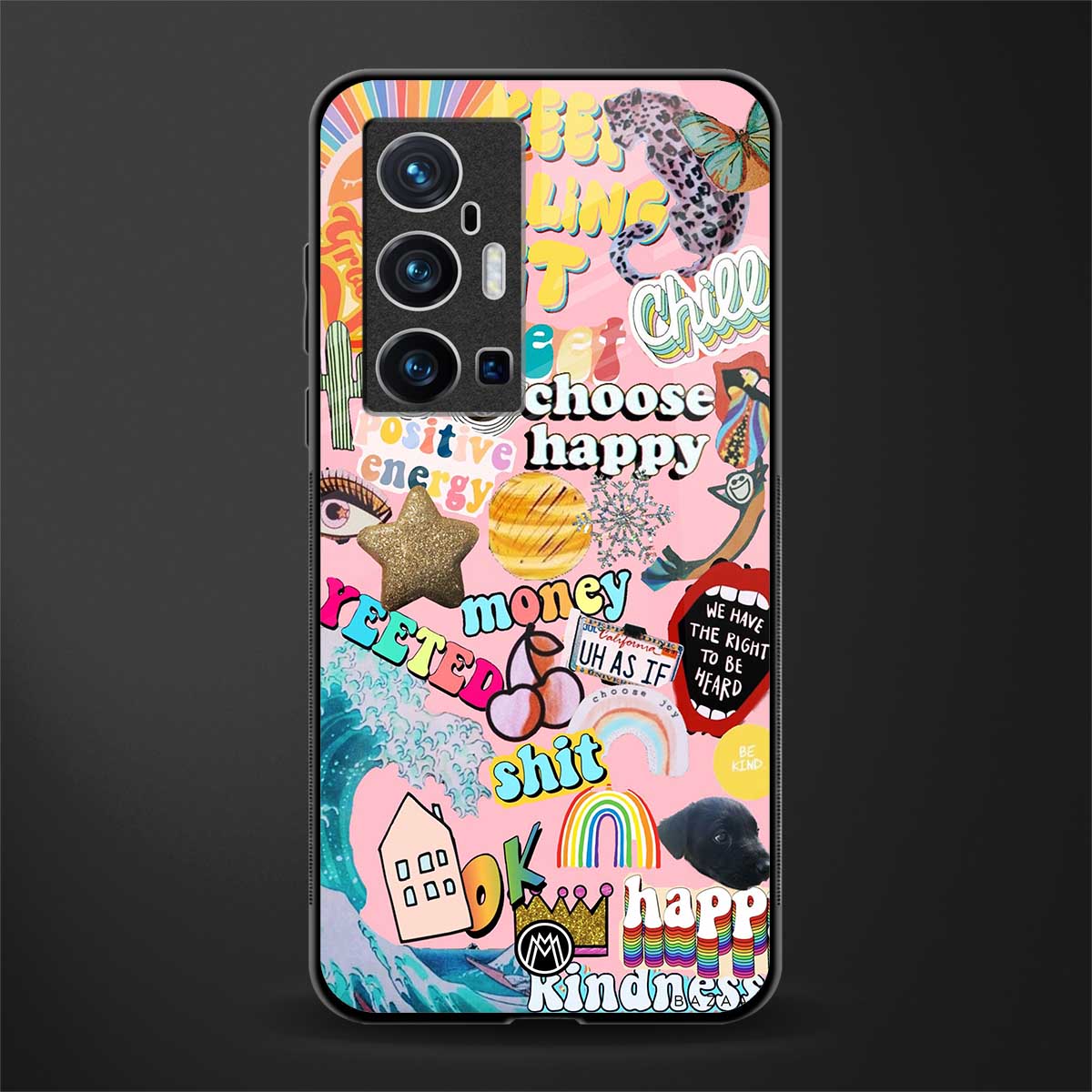 happy summer collage glass case for vivo x70 pro plus image