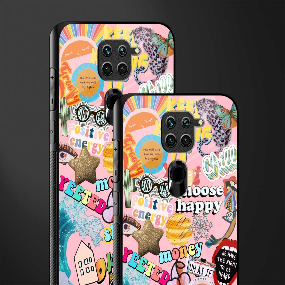 happy summer collage glass case for redmi note 9 image-2