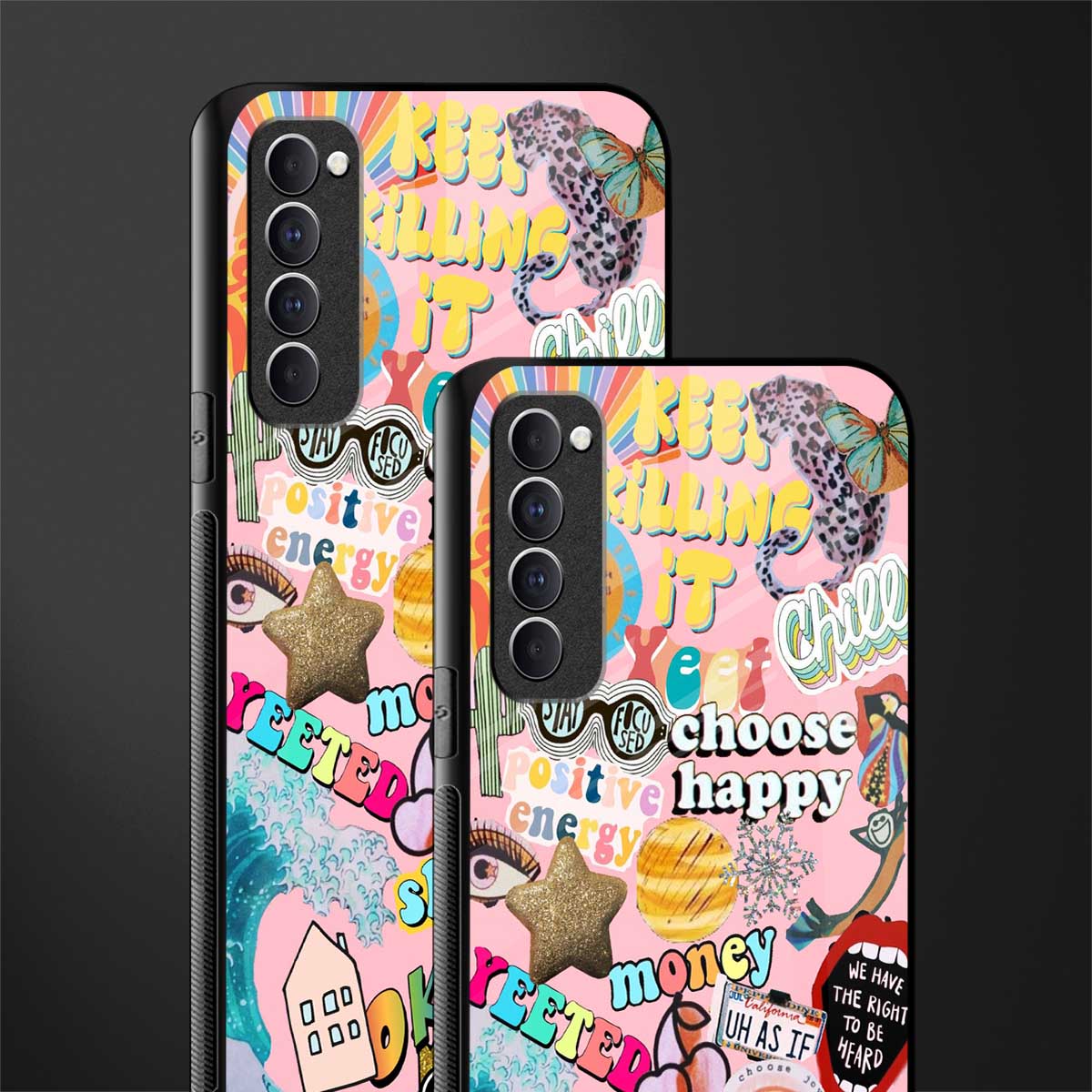 happy summer collage glass case for oppo reno 4 pro image-2