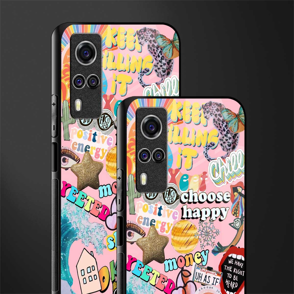 happy summer collage glass case for vivo y51 image-2