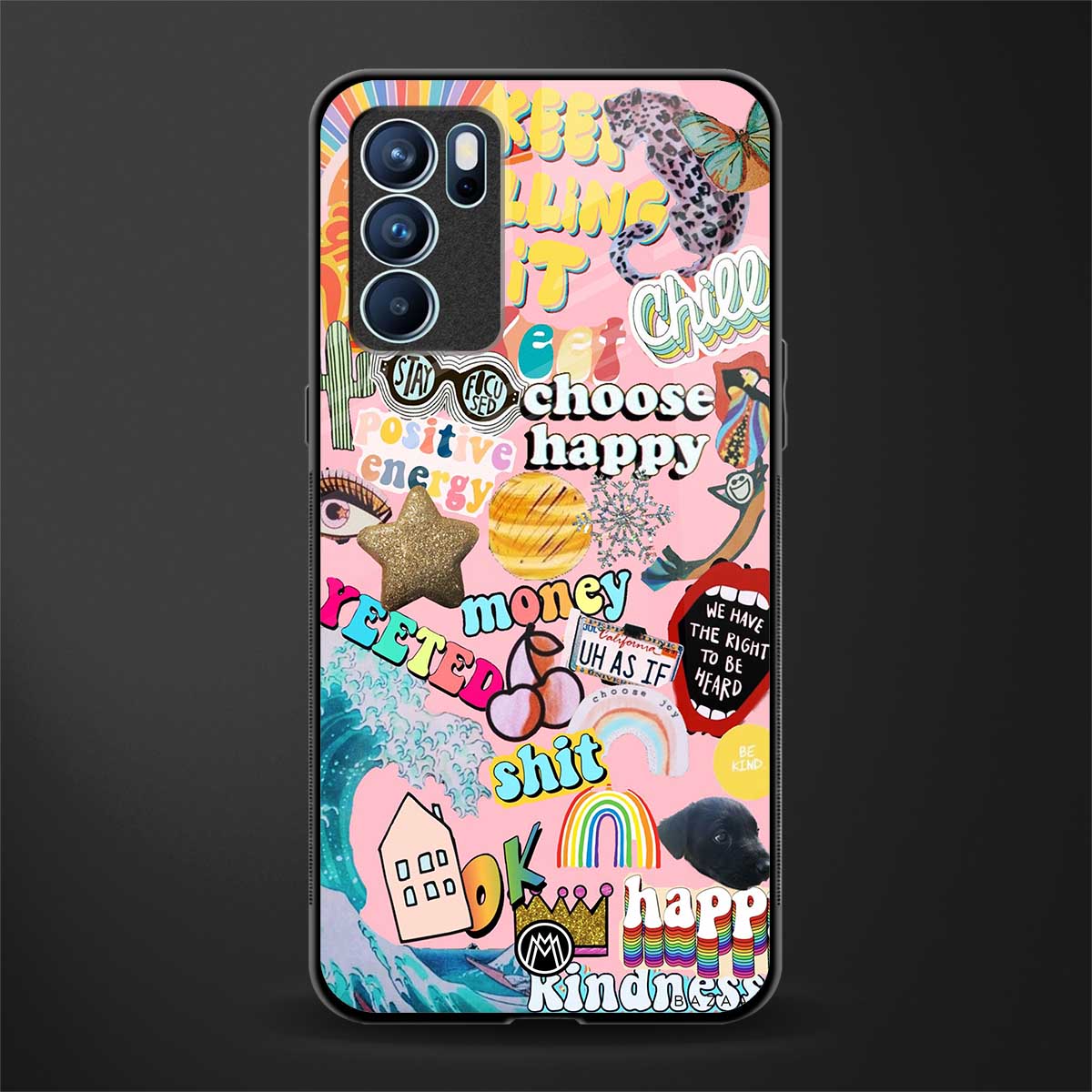 happy summer collage glass case for oppo reno6 5g image
