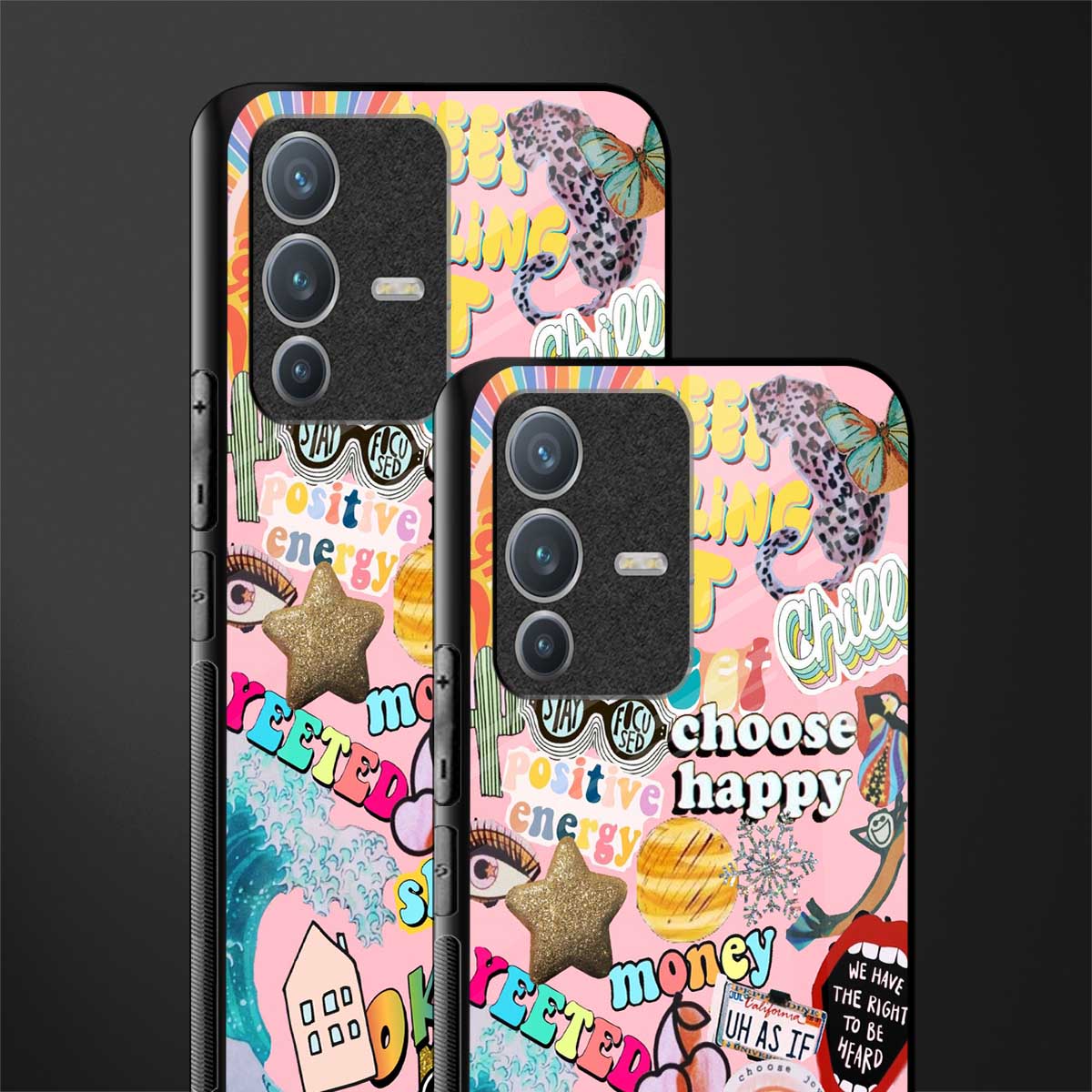 happy summer collage glass case for vivo v23 pro 5g image-2