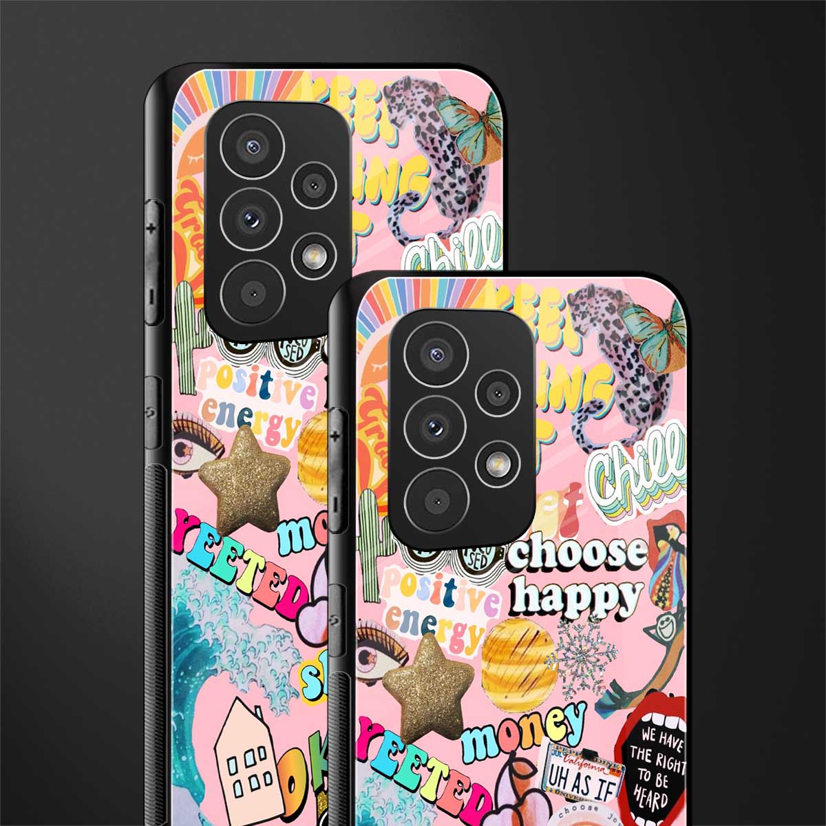 happy summer collage back phone cover | glass case for samsung galaxy a23