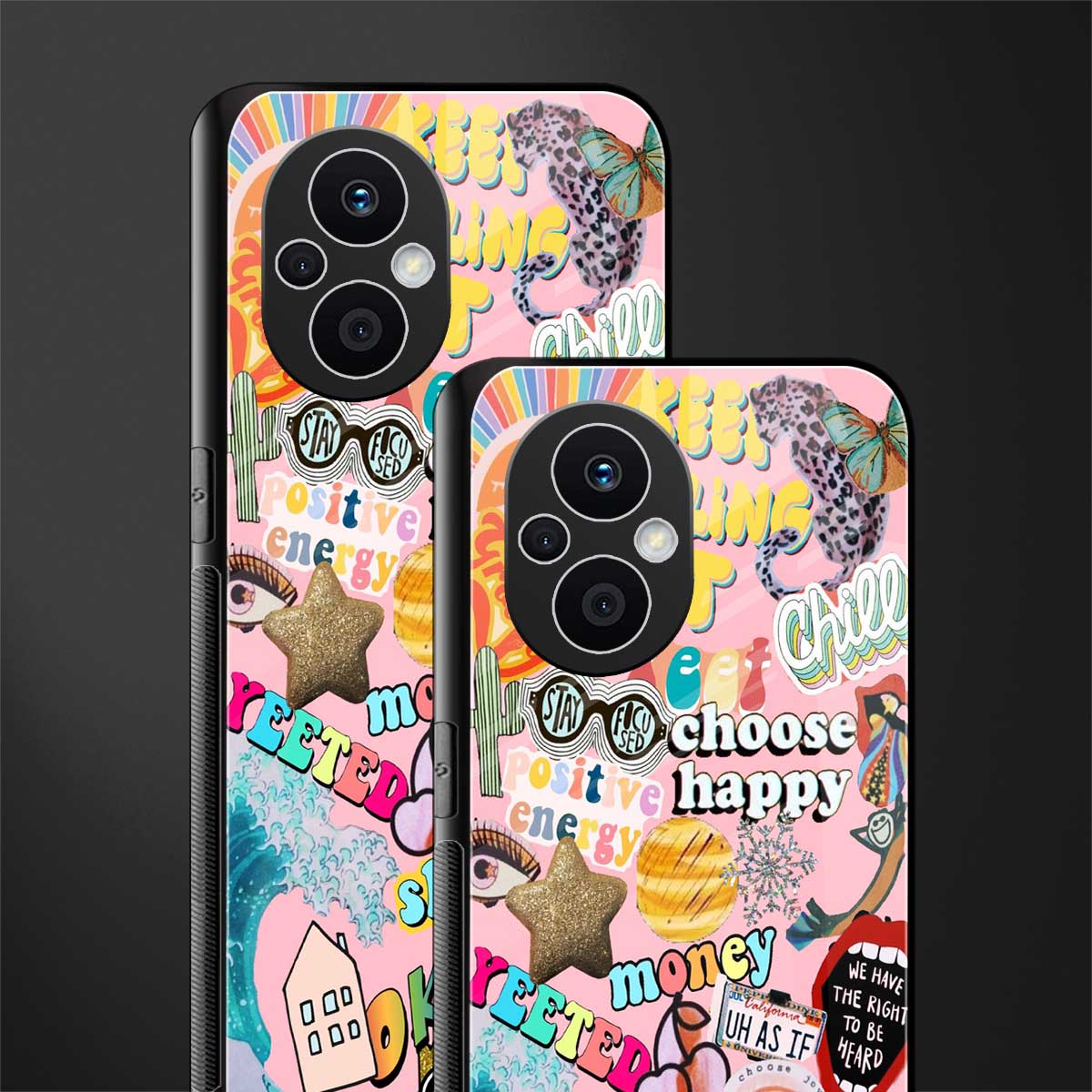 happy summer collage back phone cover | glass case for oppo f21 pro 5g