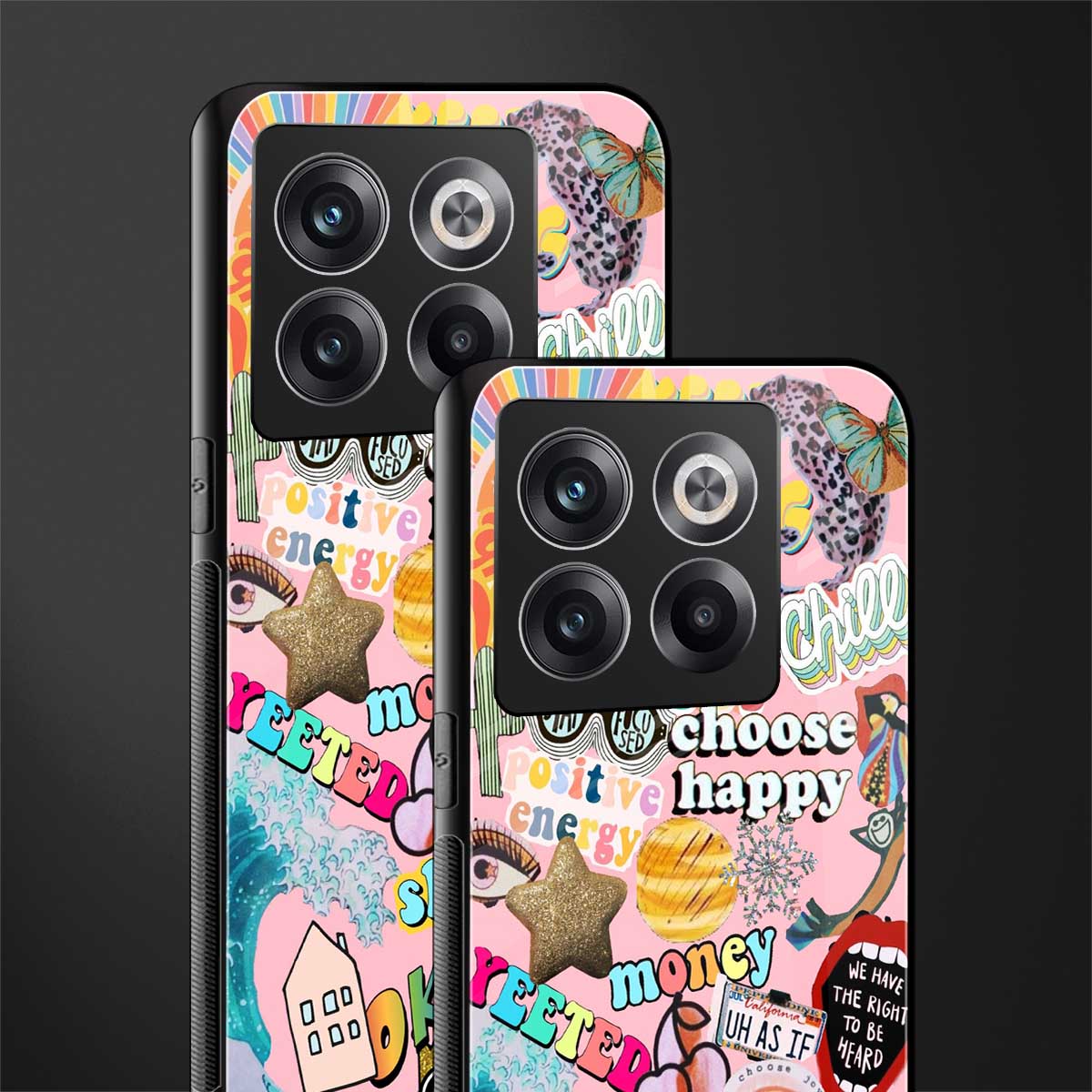 happy summer collage back phone cover | glass case for oneplus 10t