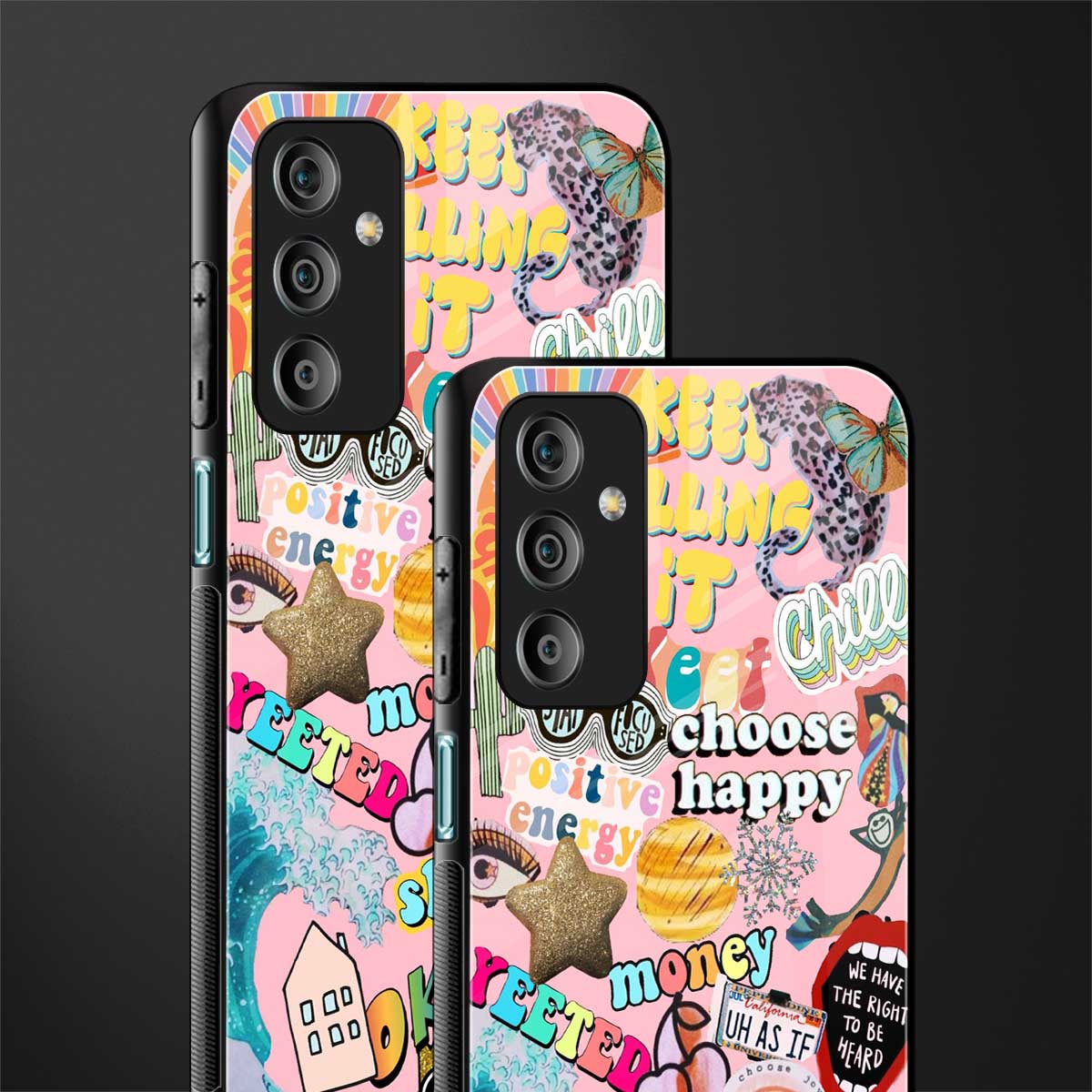happy summer collage back phone cover | glass case for samsung galaxy f23 5g