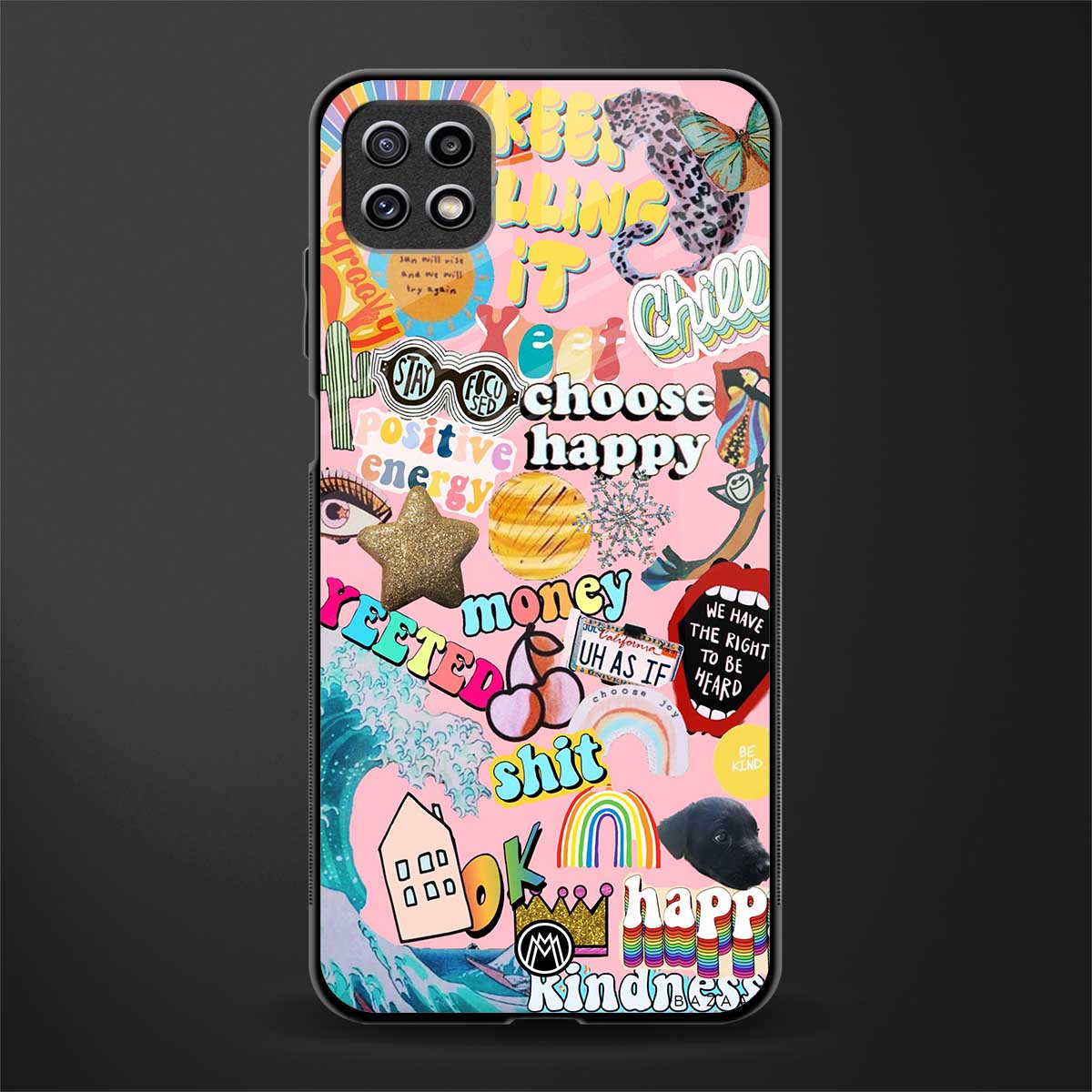 happy summer collage back phone cover | glass case for samsung galaxy f42